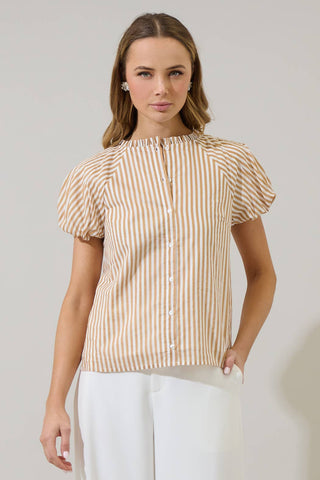 Dream State Avy Button Down Top