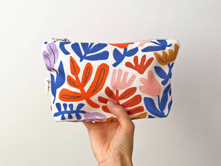 Handmade Fabric Zip Purse - Petals (Light)