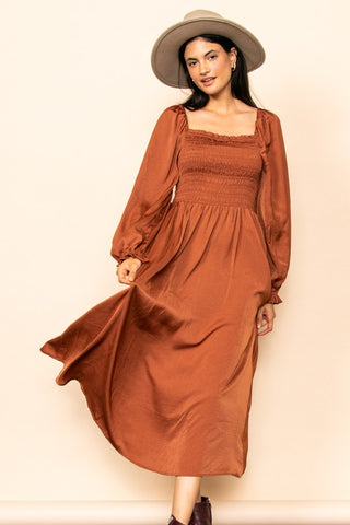 Salma Smocked Chest Flowy Maxi