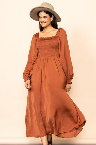 Salma Smocked Chest Flowy Maxi