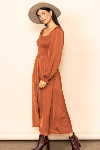 Salma Smocked Chest Flowy Maxi