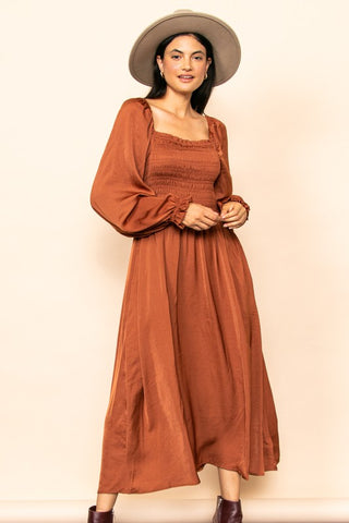 Salma Smocked Chest Flowy Maxi