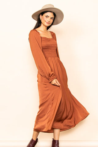 Salma Smocked Chest Flowy Maxi