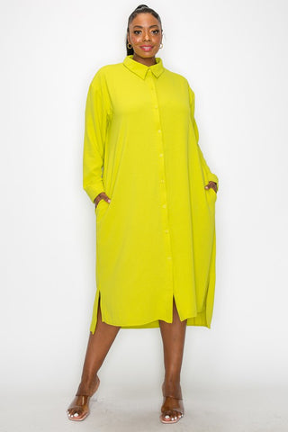 Angela Long Sleeve Shirt Dress