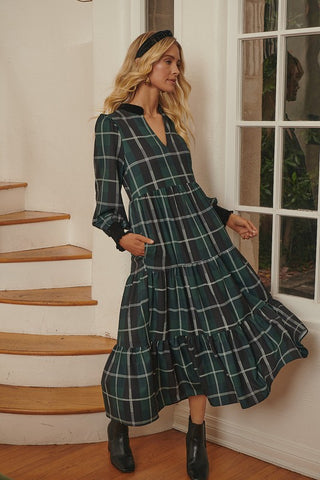 Sweet Beyond Plaid Midi Dress