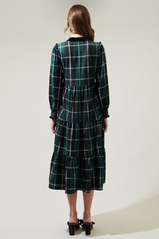 Sweet Beyond Plaid Midi Dress