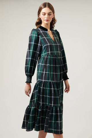 Sweet Beyond Plaid Midi Dress