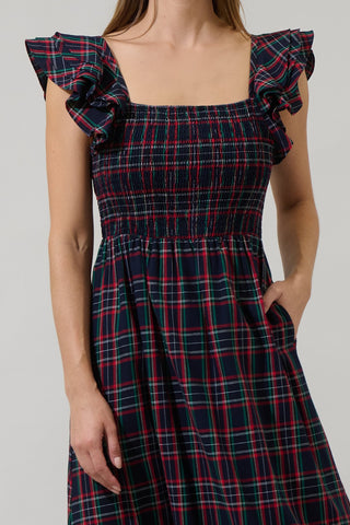 Chapman Plaid Ruffle Midi Dress