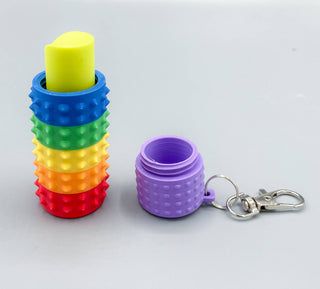 Rainbow Lip Balm Holder STIM Keychain
