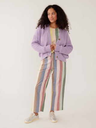 PRE-ORDER: Fisherman Cardigan - Lilac Cotton