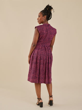 Lucille Dress - Soft Fuchsia Rays