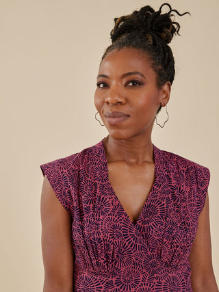 Lucille Dress - Soft Fuchsia Rays