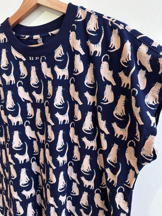 Caitlin Top - Lounge Cats Navy