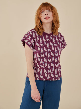 Caitlin Top - Lounge Cats Plum