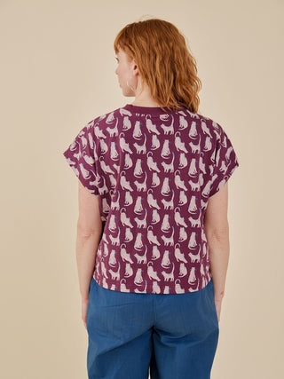 Caitlin Top - Lounge Cats Plum