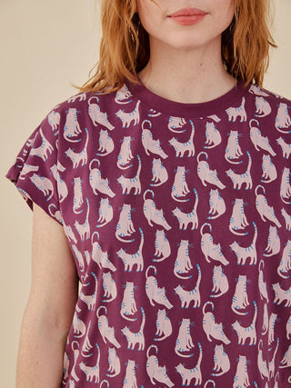 Caitlin Top - Lounge Cats Plum