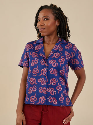 Camp Shirt - Rosy Snakes