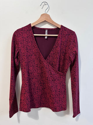 Gillian Wrap Top - Crimson Vine