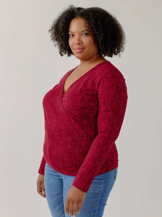 Gillian Wrap Top - Crimson Vine