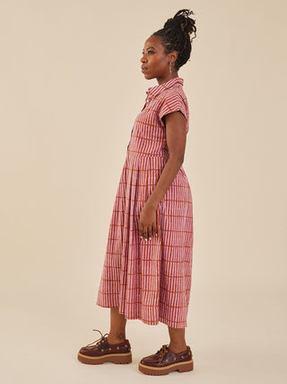 Emily Dress - Mod Block Terracotta Blush