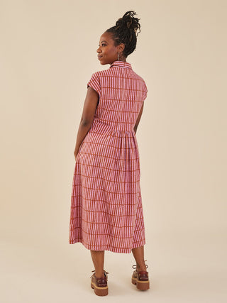 Emily Dress - Mod Block Terracotta Blush