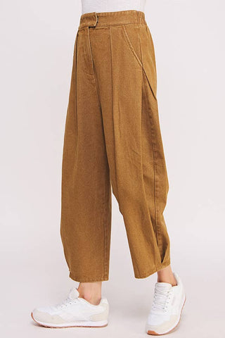 High Waisted Barrel Pants in Mocha
