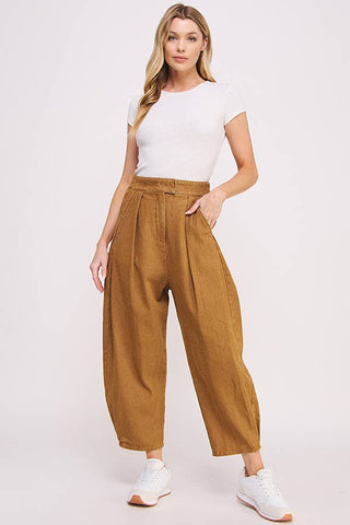 High Waisted Barrel Pants in Mocha