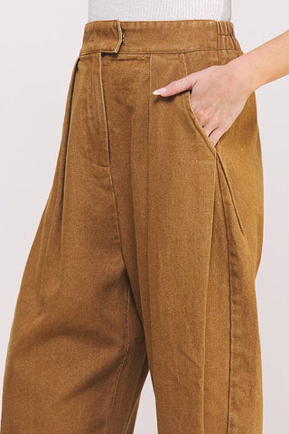 High Waisted Barrel Pants in Mocha