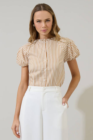 Dream State Avy Button Down Top
