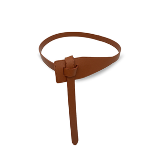 Marina Leather Knot Waist Belt - Tan