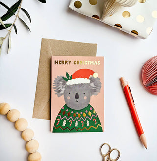 Christmas Koala Gold Foil Card