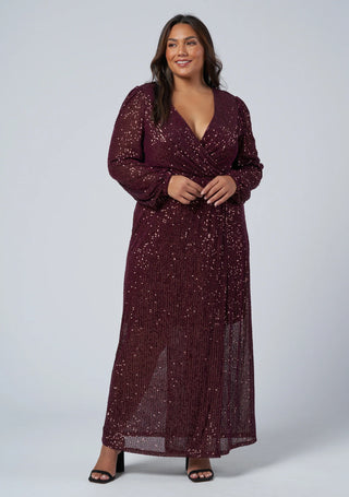 All I Want Sequin Dress - Burgundy