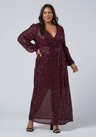 All I Want Sequin Dress - Burgundy
