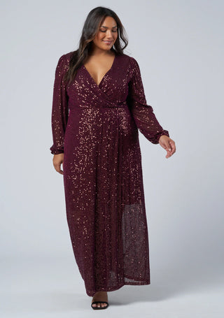All I Want Sequin Dress - Burgundy