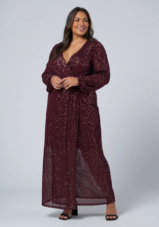 All I Want Sequin Dress - Burgundy