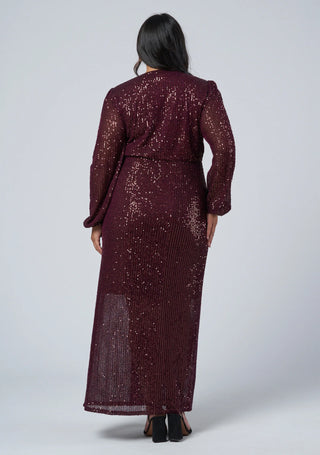 All I Want Sequin Dress - Burgundy