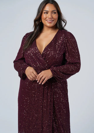 All I Want Sequin Dress - Burgundy