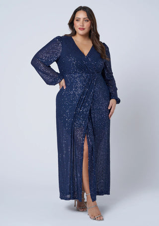 All I Want Sequin Dress - Navy