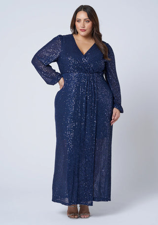 All I Want Sequin Dress - Navy