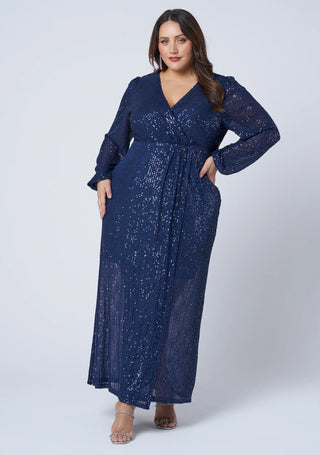 All I Want Sequin Dress - Navy