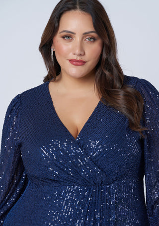 All I Want Sequin Dress - Navy