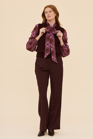 Alpaca Knit Vest in Burgundy