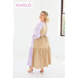 Bella Dress in Lilac & Caramel