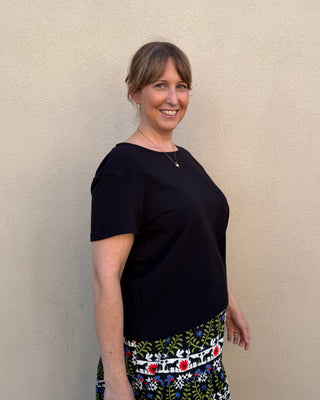 Black Scoop Neck Tee
