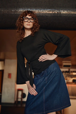Black Tie Waist Top