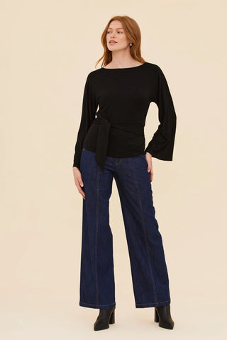Black Tie Waist Top