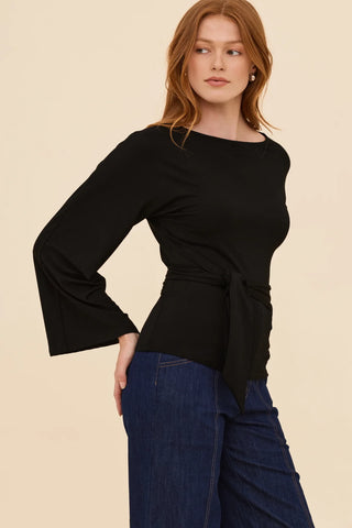 Black Tie Waist Top