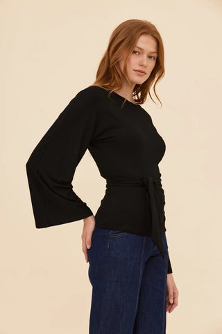 Black Tie Waist Top