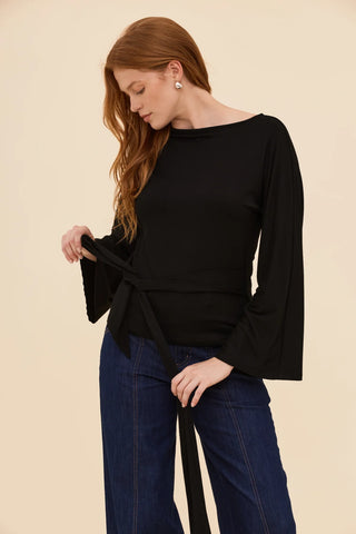 Black Tie Waist Top