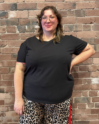 Black Scoop Neck Tee